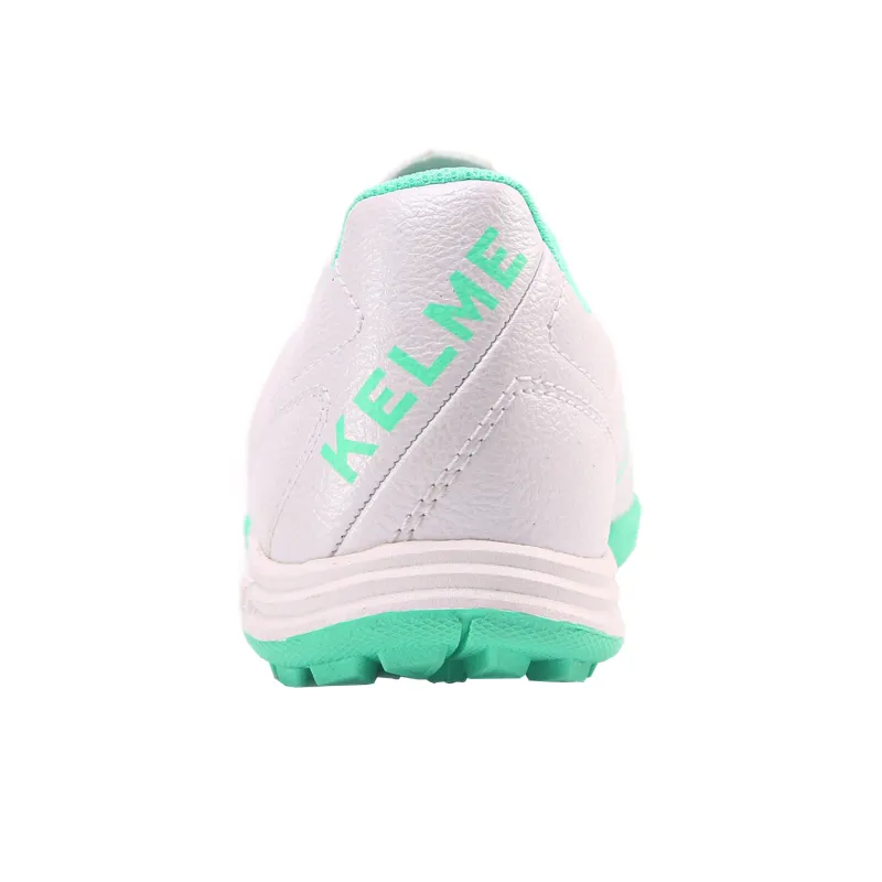 KELME TF Turf Shock Absorbers Slip Resistant, Abrasion Resistant, Breathable Soccer Shoes Unisex White Green-2