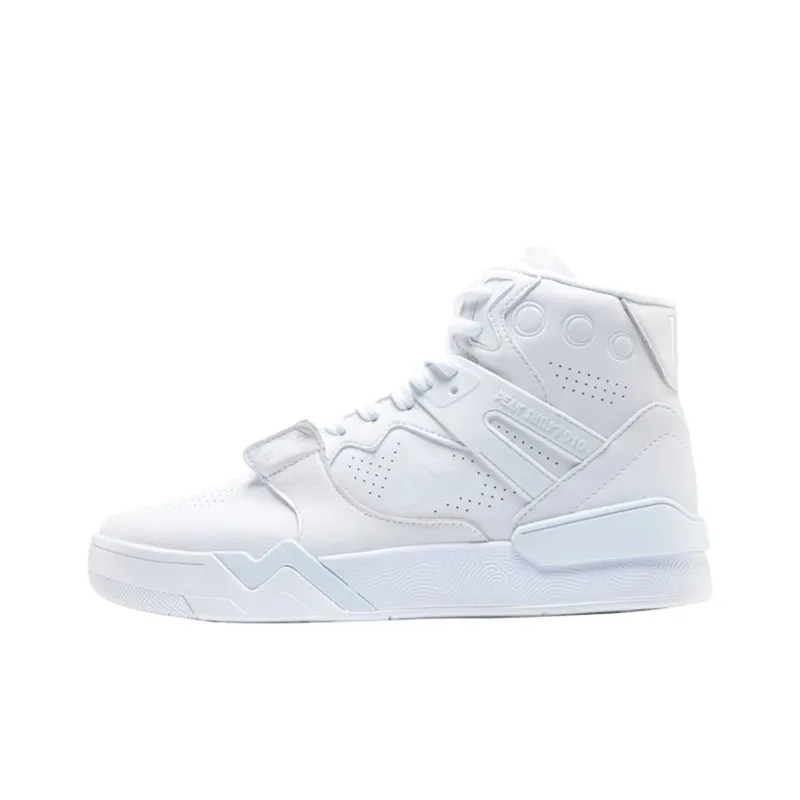 PEAK State Pole Shock Absorbers With Slip Resistant Features High Top Vintage Basketball Shoes Men's Pure White-0