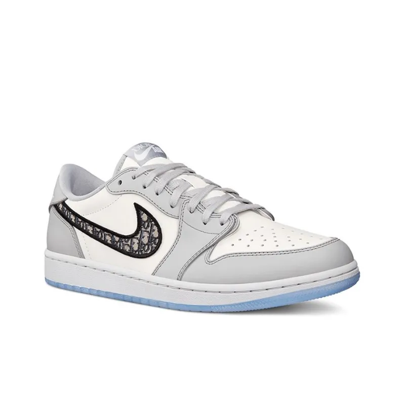 JORDAN 1 Low X Dior 'White Grey'-2