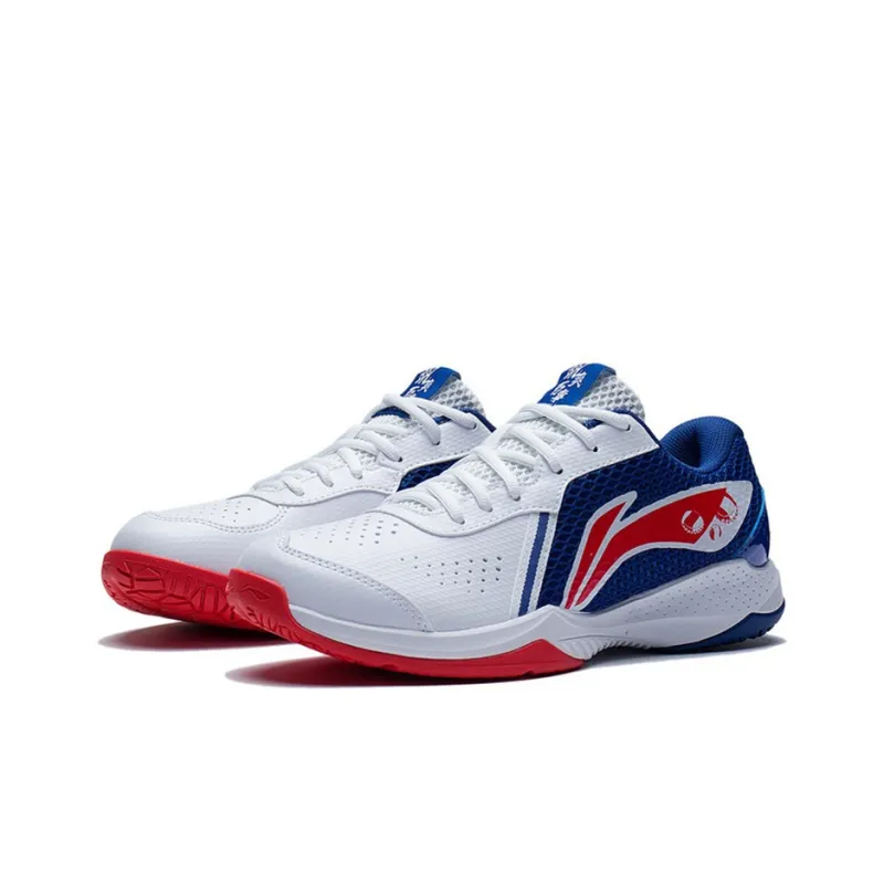 LINING Badminton Shoes Unisex Low Top White/Blue/Red-2