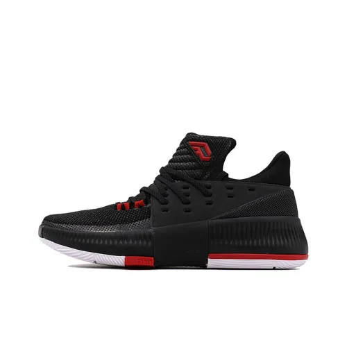 Adidas D Lillard 3 Vintage Basketball Shoes Men Low-Top Black/Red