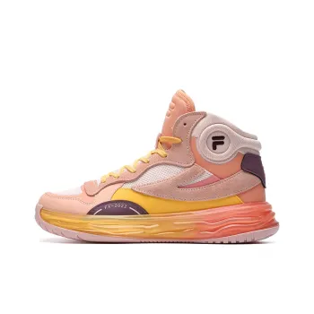 FILA FUSION FX 22 Cushioned Wear Resistant Support Mid Top Vintage Basketball Shoes Women's Peach