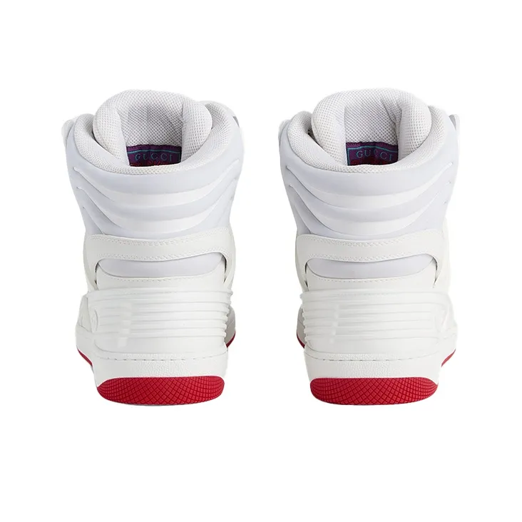 GUCCI Basket High Shoes White Demetra Red-4