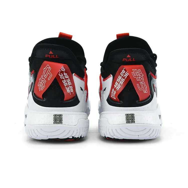 LINING Badminton Shoes Unisex Mid Top Black/White/Red-3