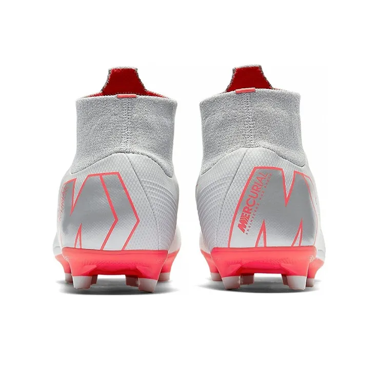 Nike Mercurial Superfly 6 Soccer Shoes Men Mid-Top Gray/Red-4