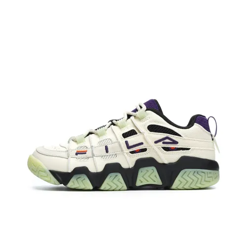 FILA FUSION Barricade Vintage Basketball Shoes Men Low-Top Antique White/Noble Purple