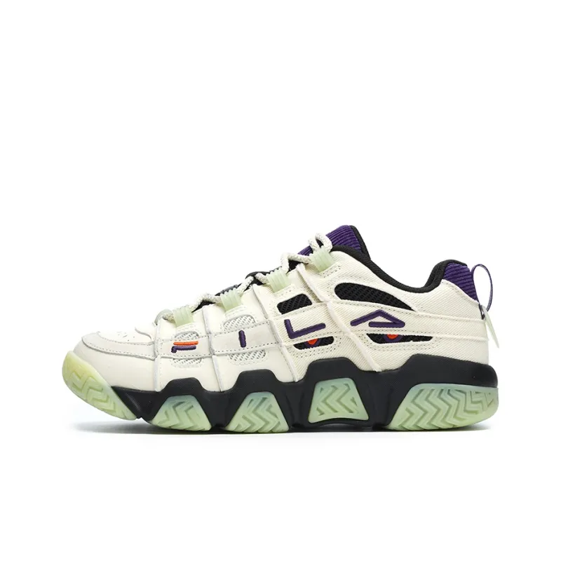 FILA FUSION BARRICADE Low Top Vintage Basketball Shoes Men's White Purple-0