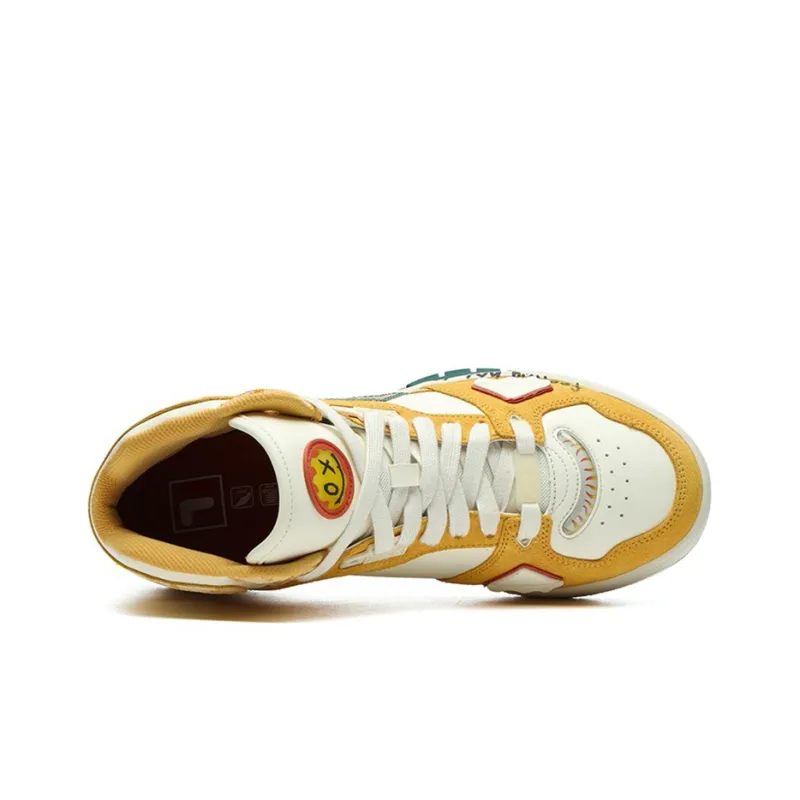 FILA FUSION Teratach Vintage Basketball Shoes Men Mid Top Yellow-2