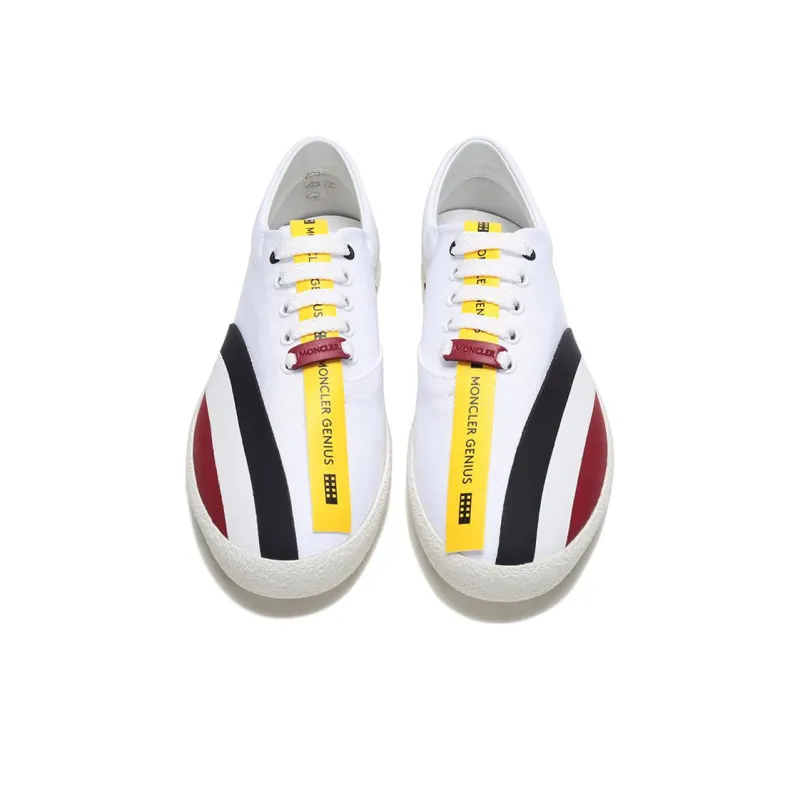 Moncler Stylish Skateboarding Shoes Men's White Red Yellow-3