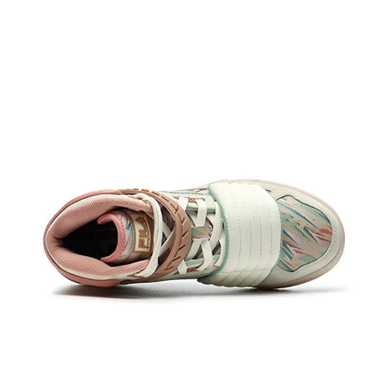 FILA x FILA FUSION Teratach WM Cushioning Anti Slip And Wear Resistant Mid Top Vintage Basketball Shoes Women's White-2