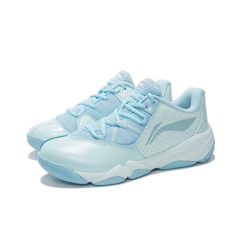 LiNing Cushioned Slip Resistant Abrasion Resistant Low Top Badminton Shoes Women's Blue-2