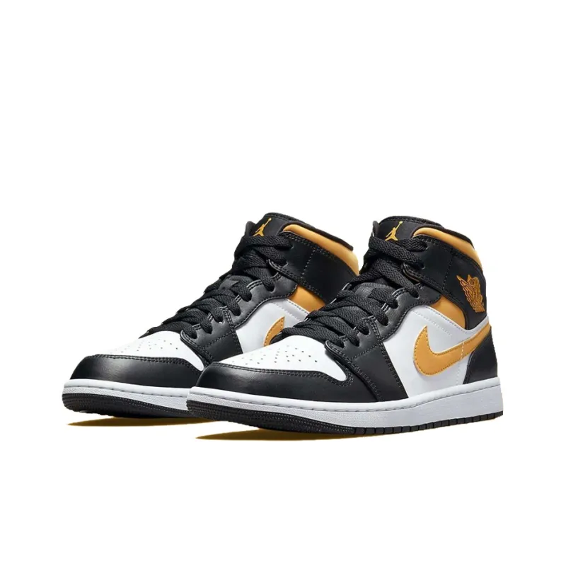 Jordan 1 Mid White Pollen Black-2