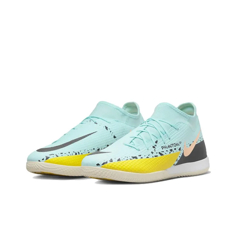 Nike Phantom GT Soccer Shoes Unisex Mid-Top Blue/Yellow-2