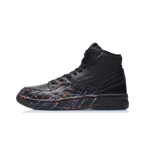 LiNing 937 Deluxe Hi Cushioning Anti Slip And Wear Resistant Rebound High Top Vintage Basketball Shoes Women's Black