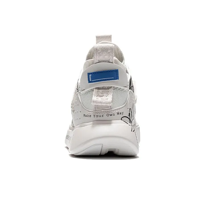 LiNing Essence 2 ACE Cushioning Anti Slip And Wear Resistant Mid Top Vintage Basketball Shoes Women's Frost White-4