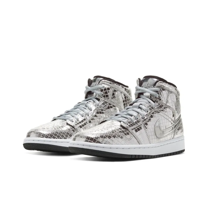 Jordan 1 Mid SE Disco Metallic Silver Women's-2