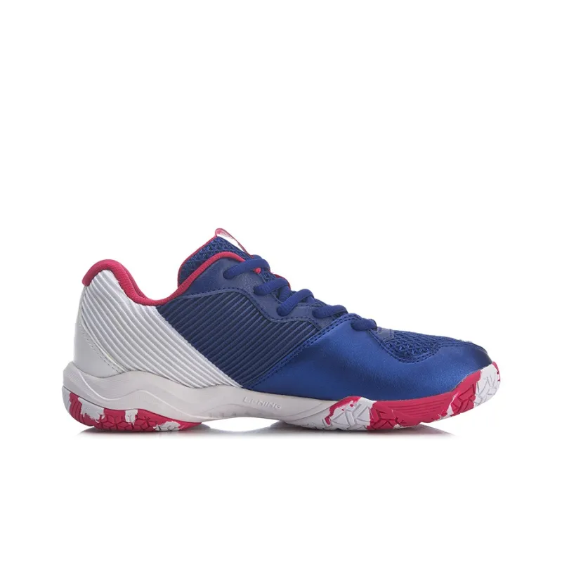 LINING Sound Waves Badminton Shoes Women's Low Top Blue/Red/White-1
