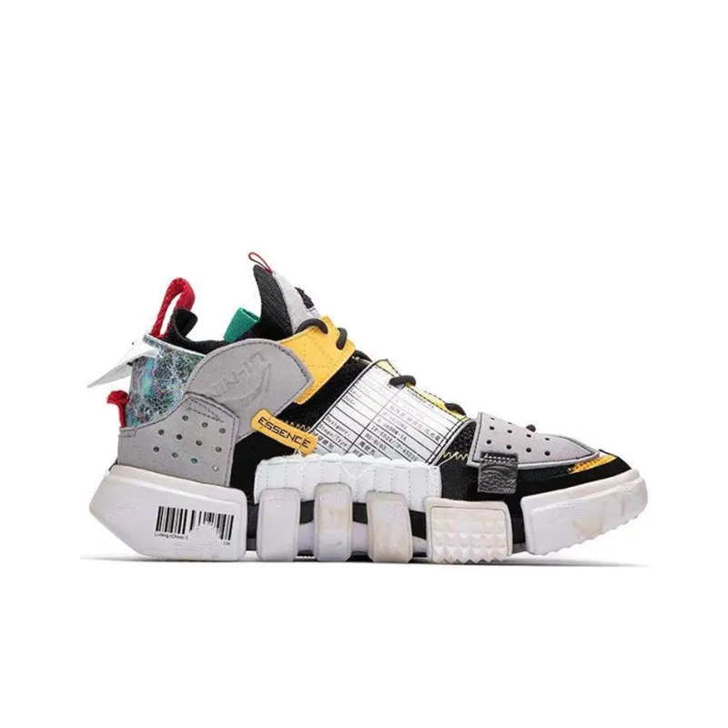 LiNing Essence 2 Sample For Bale Durable Breathable Low Top Vintage Basketball Shoes Men's Black White-1