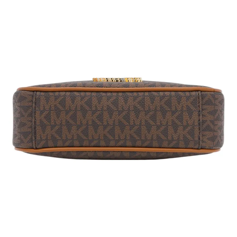 MICHAEL KORS Canvas With Leather Clutch Handbag Shoulder Bag Women's Brown-3