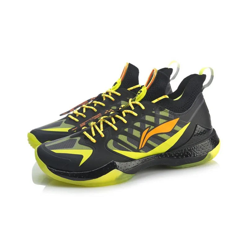 LINING Badminton Shoes Men Low Top Neon Bright Green-2