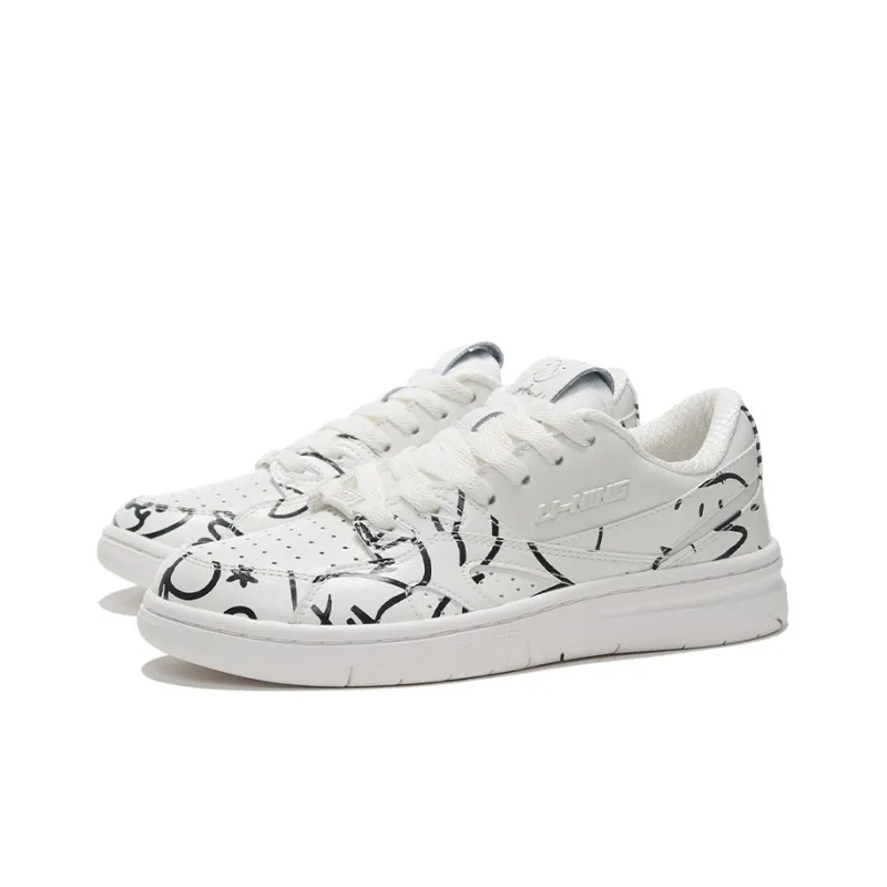 Dft x LiNing Wade Collection Wear Resistant Vintage Basketball Shoes Women's White Black-2