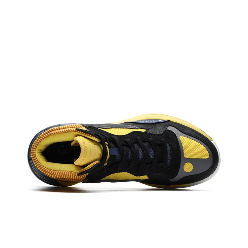 FILA FUSION FX 22 Mid Top Vintage Basketball Shoes Men's Black Yellow-2