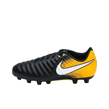Nike Tiempo Legacy HG Rubber Short Studs Cushioning Anti-Slip And Wear-Resistant Soccer Shoes Men's Black Yellow