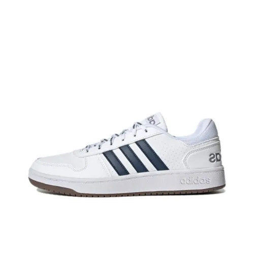 Adidas Neo Hoops 2.0 Vintage Basketball Shoes Cloud White/Crew Navy/Gum Unisex 