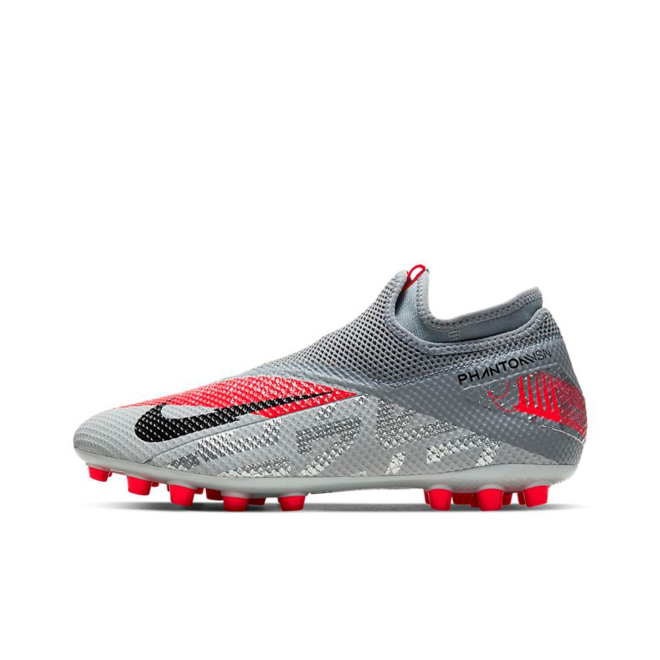 Nike Phantom VSN 2 Academy DF AG Artificial Grass Grey Red POIZON