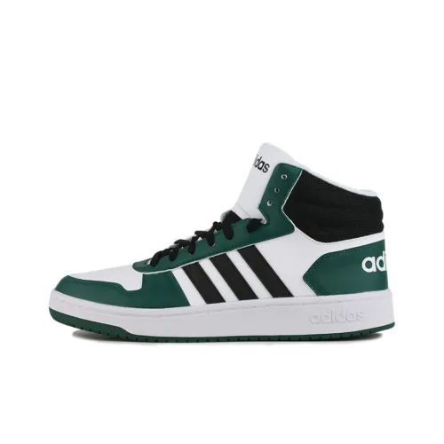 Adidas Neo Hoops 2.0 Vintage Basketball Shoes Men Mid-Top Black/Green