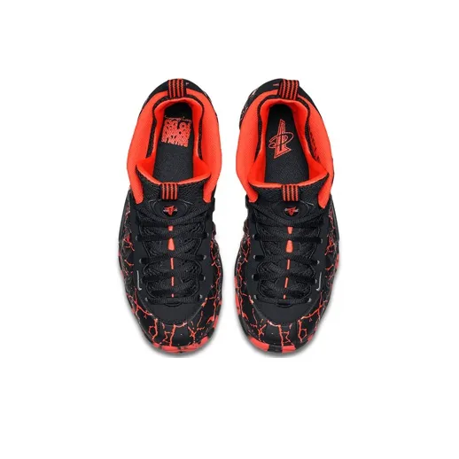Nike Foamposite One Non slip Lightweight Mid Top Vintage Basketball Shoes Unisex Black Red-2