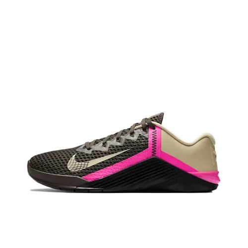 Nike Metcon 6 Training Shoes Women's Low-Top Black Pink Brown