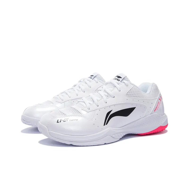 LiNing Thunder Series Training Anti Slip And Wear Resistant Coverage Support Low Top Badminton Shoes Unisex White-2