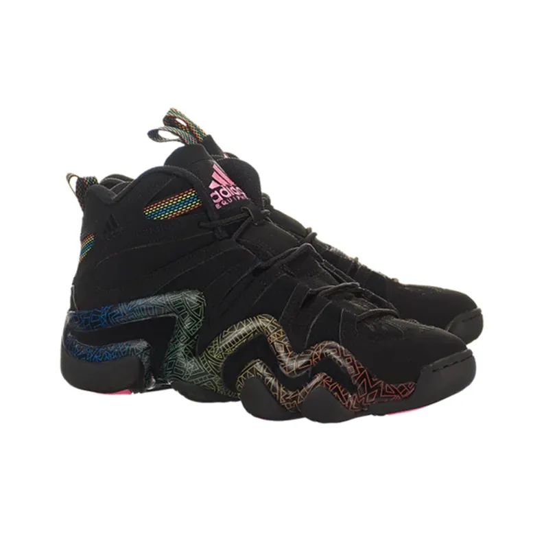 Adidas Crazy 8 Cushioned Slip Resistant Mid Top Vintage Basketball Shoes Men's Black Laser-2