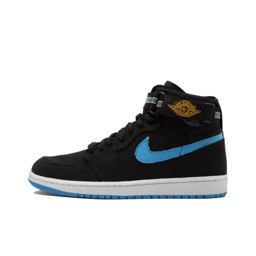 Air Jordan 1 Vintage Basketball Shoes Men Mid-Top Black/Blue/White/Yellow