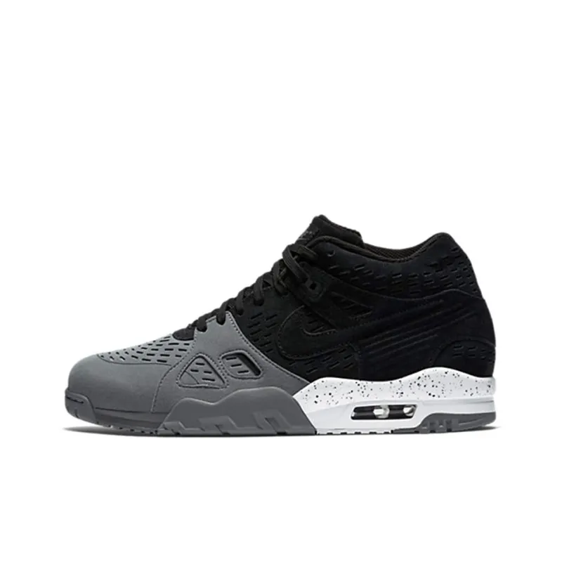 Nike Air Trainer 3 Cushioned Anti Slip And Wear Resistant Lightweight Mid Top Vintage Basketball Shoes Men's Black Gray-0
