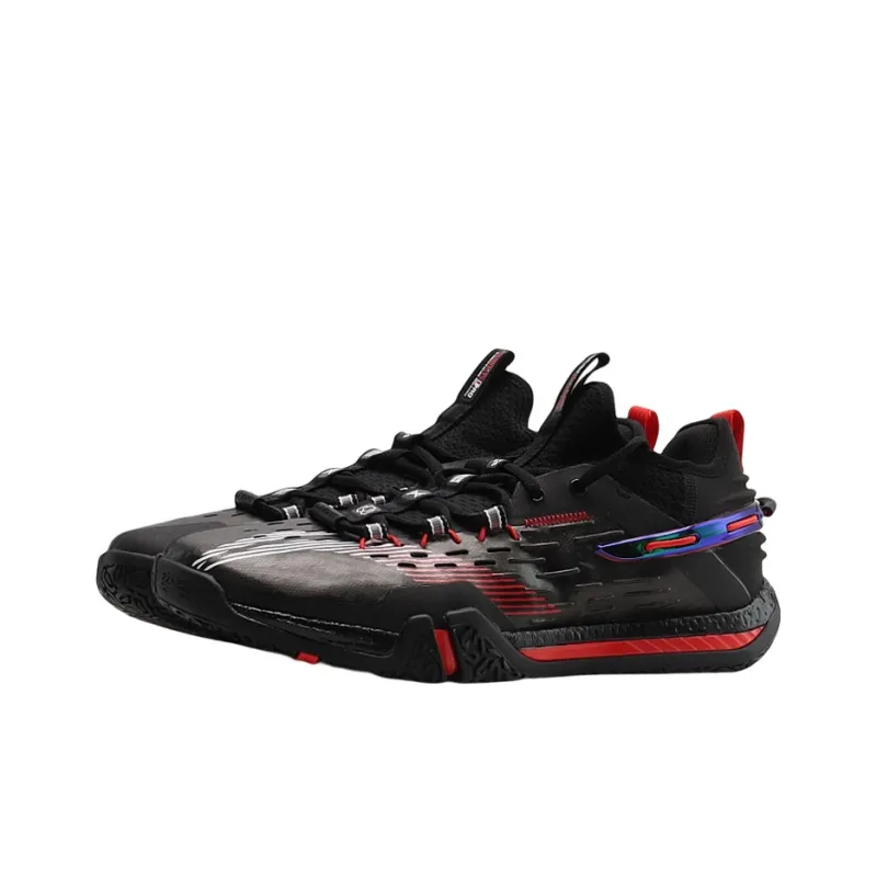 LiNing Saga Pro Cushioning Anti Slip And Wear Resistant Coverage Support Low Top Badminton Shoes Unisex Black-2