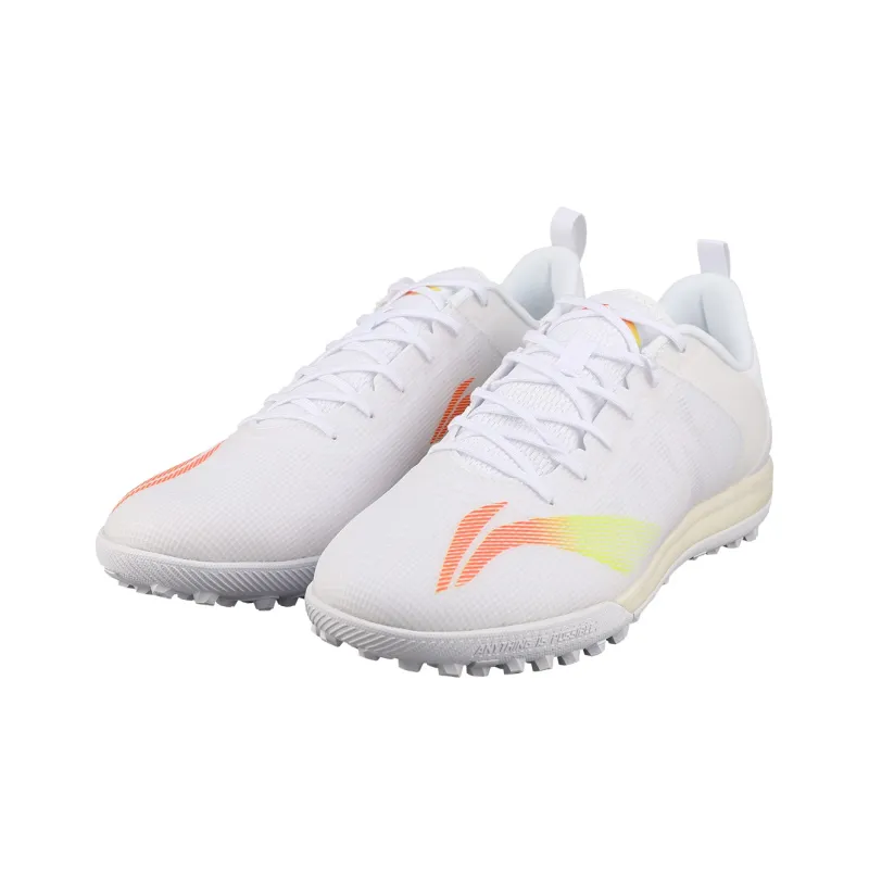 LiNing Shadow Cushioning Anti-Slip And Wear-Resistant Coverage Soccer Shoes Men's White Orange-2