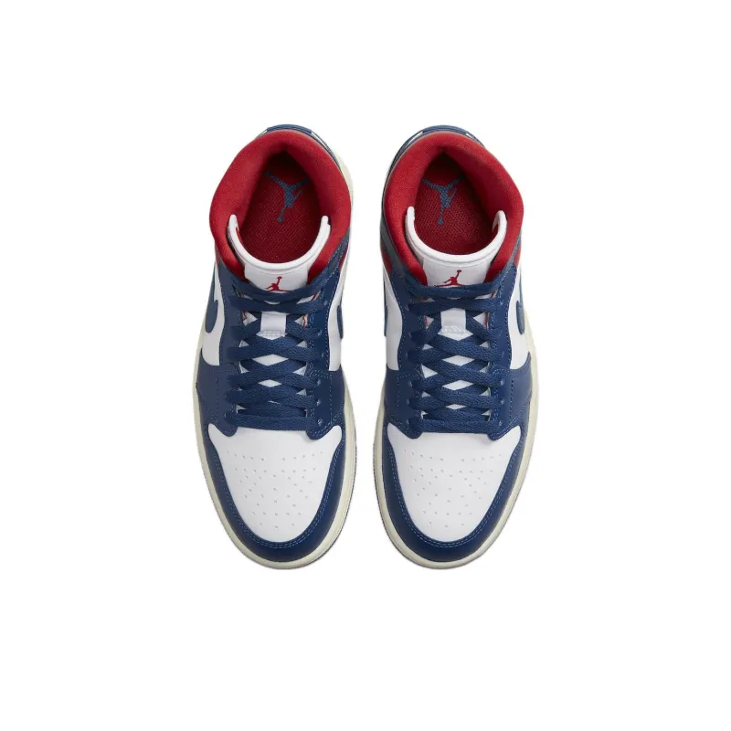 Jordan 1 Mid French Blue Gym Red Women's-3