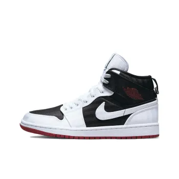 JORDAN 1 Mid Se Utility Canvas White Black Gym Red Women's