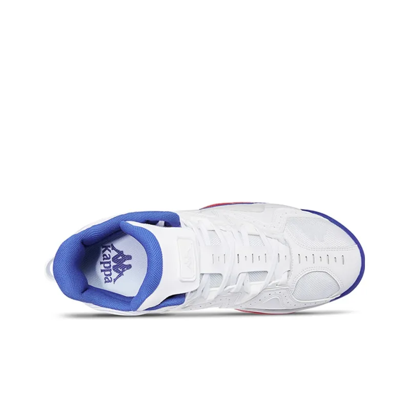 Kappa Cushioned Slip Resistant Mid Top Vintage Basketball Shoes Men's White Blue-2