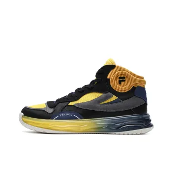 FILA FUSION FX 22 Mid Top Vintage Basketball Shoes Men's Black Yellow
