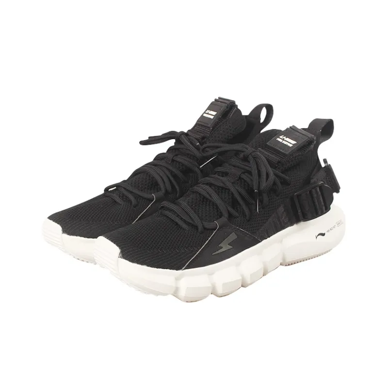 Neil Barrett x LiNing Essence 2.3 Cushioning Breathable Low Top Vintage Basketball Shoes Men's Black White-2