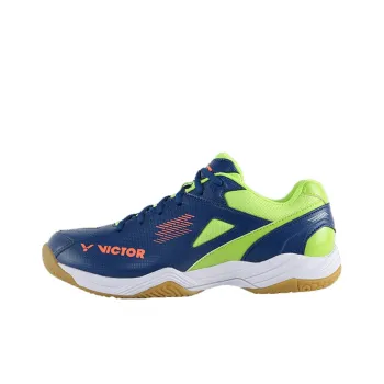 VICTOR Cushioning, Slip Resistant, And Abrasion Resistant Low Top Badminton Shoes Unisex Navy Blue Green