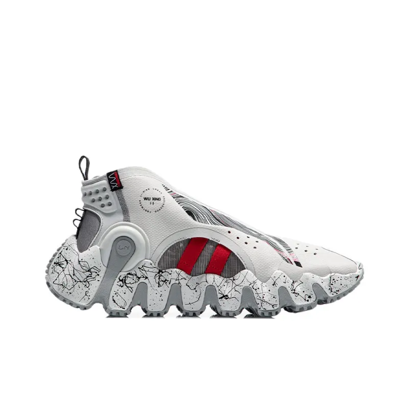 LiNing Paris Fashion Week Collection Vintage Basketball Shoes Men Low Top Antarctic Gray-1