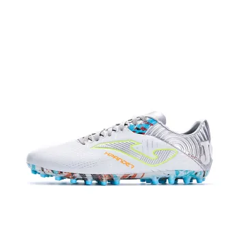 Joma MG Rubber Short Studs Anti-Slip Wear-Resistant Soccer Shoes Men's White Silver