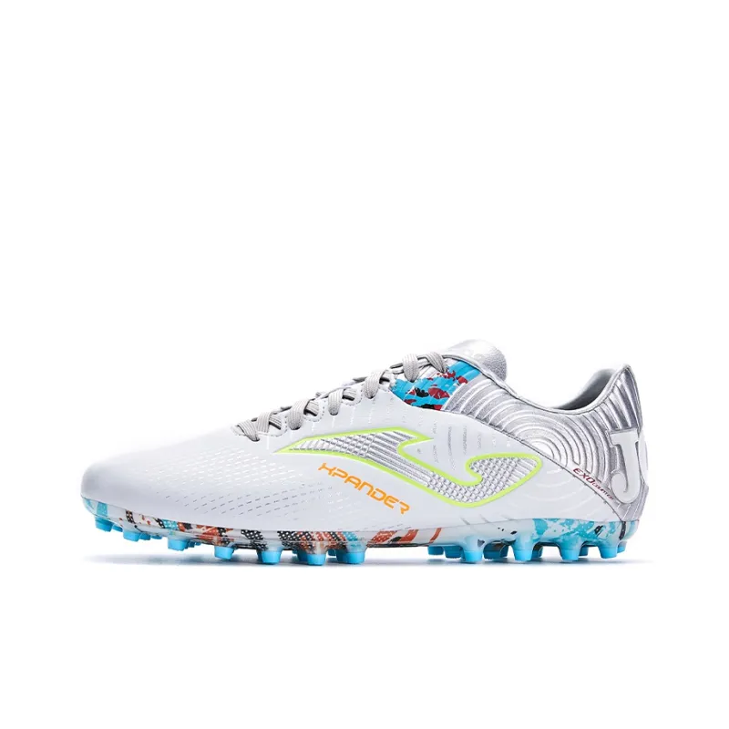 Joma MG Rubber Short Studs Anti Slip Wear Resistant Soccer Shoes Men's White Silver-0