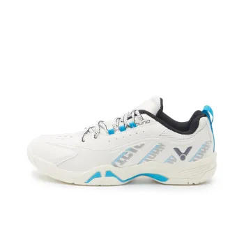 VICTOR Cushioned Slip Resistant Abrasion Resistant Low Top Badminton Shoes Unisex Warm White