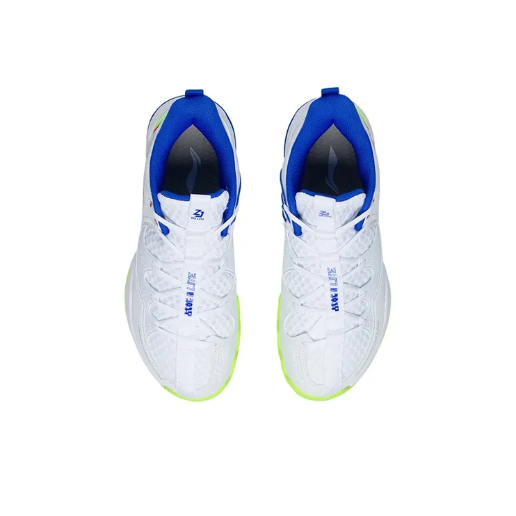 LiNing Battle Halberd Ⅲ LITE Cushioning Anti-Slip And Wear-Resistant Low-Top Badminton Shoes Unisex White Blue-4