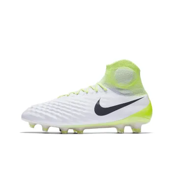 Nike Magista Obra 2 FG Rubber Long Studs Cushioning Anti-Slip And Wear-Resistant Soccer Shoes Men's White Green